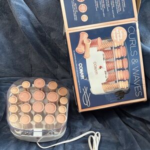 Conair Curls & Waves Heated Hair Rollers - Pink/Tan